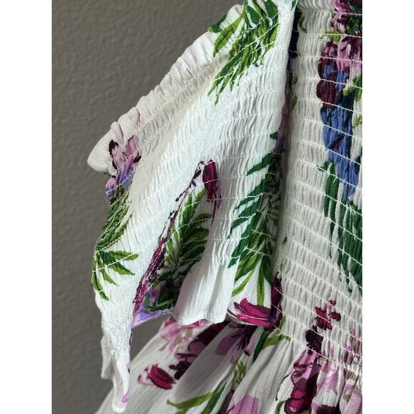 Ambience Women’s Top White Floral off The Shoulder Tub Y2K Top Size (L) - Picture 6 of 16